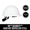 3M™ SecureFit™ Hard Hat Vented Cap Style with Ratchet Adjustment