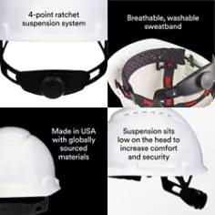 3M™ SecureFit™ Hard Hat Vented Cap Style with Ratchet Adjustment