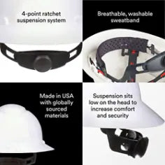 3M™ SecureFit™ Hard Hat Non-Vented Full Brim with Ratchet Adjustment