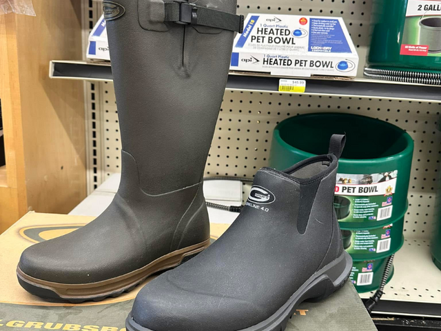 Short and tall work boots from Hygiene feed and Mercantile, Hygiene, CO