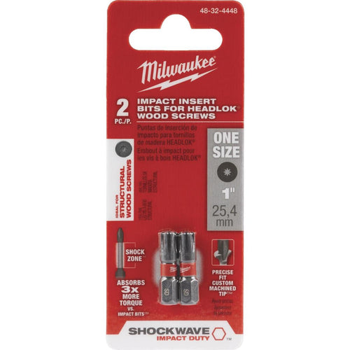 Milwaukee Shockwave HeadLOK Insert Impact Screwdriver Bit (2-Pack)