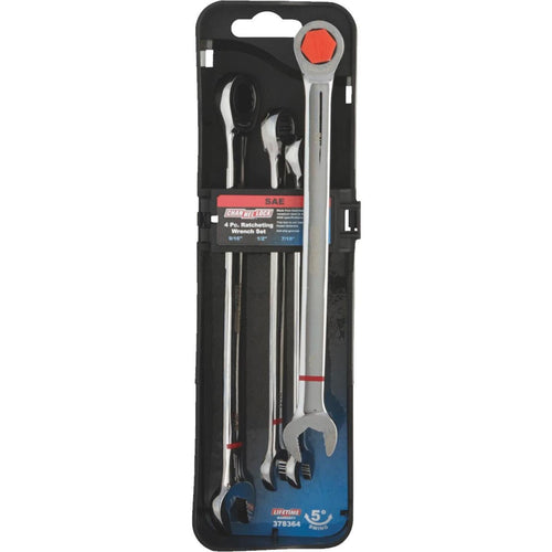 Channellock Standard 12-Point Ratcheting Combination Wrench Set (4-Piece)