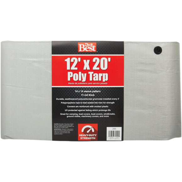 Do it Best Silver Woven 12 Ft. x 20 Ft. Heavy Duty Poly Tarp