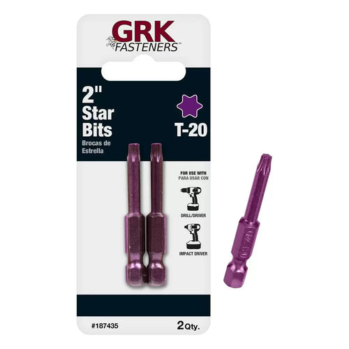 GRK Fasteners Star Drive Bits, Crown / Bit 2, Purple