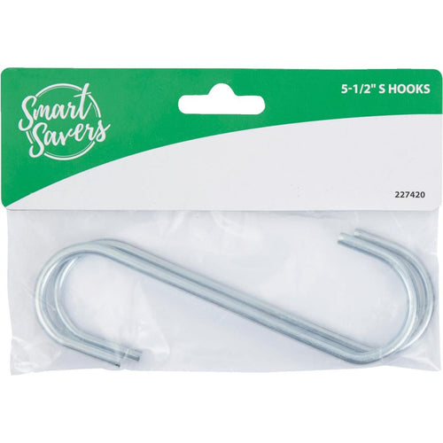 Smart Savers 5-1/2 In. Zinc Open S Hook (2-Pack)