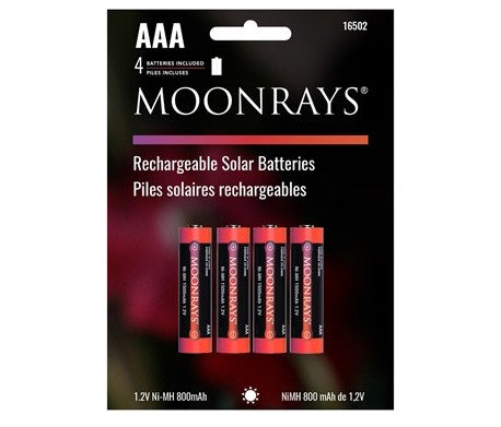 Moonrays 4-Pack Rechargable Ni-MH Batteries AAA